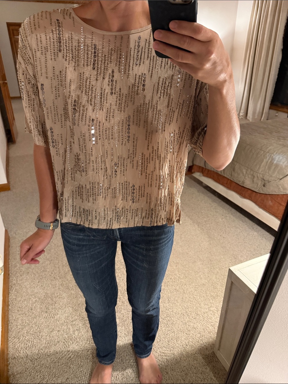 Velvet by Grandma and Spencer beaded sequin blouse